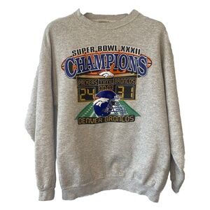 Vintage Tultex Denver Broncos Super Bowl XXXII 1998 Sweatshirt Mens Large NFL